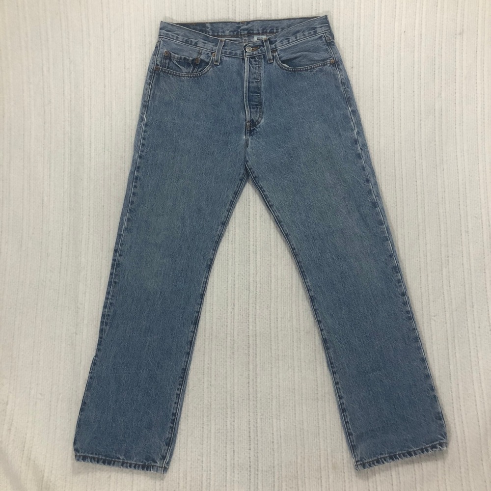 Levi's 501 Jeans Men's W32 L30 Button Fly Light Wash Denim Straight Leg Pants